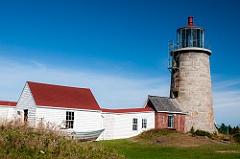 Rustic Stone Tower of Monhegan Island Lighthouse in Maine